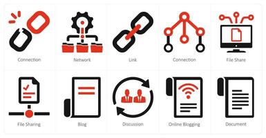 A set of 10 web marketing icons as connection, network, link vector