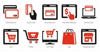 A set of 10 web marketing icons as card payment, credit card, payment gateway vector