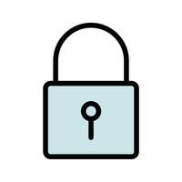 Padlock Icon Secure Design in Flat Line Color Style vector