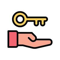 Available Key Icon Accessible Design in Flat Line Color Style vector