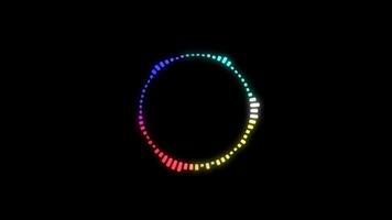 glowing neon, audio spectrum with alpha effect, 4-color video