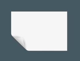 Paper with a curled edge. illustration. vector