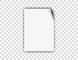 Paper with a curled edge. illustration. vector