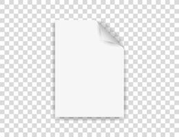 Paper with a curled edge. illustration. vector