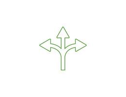 Arrow, three way, direction icon. illustration, flat design vector