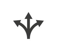 Arrow, three way, direction icon. illustration, flat design vector