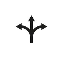 Arrow, three way, direction icon. illustration, flat design vector