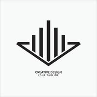 Triangle shape chart pattern type building shape real estate logo design vector