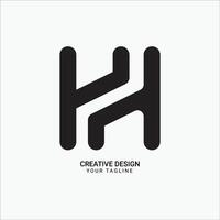 Creative H2 or 2H initial monogram flat modern brand unique logo design vector