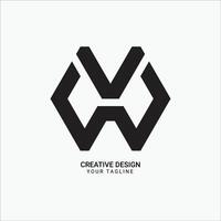 Creative VW or WV initial monogram hexagonal shape pattern modern brand unique logo design vector