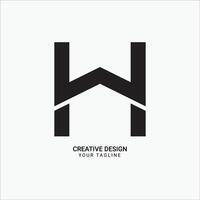 Creative HW or WH initial monogram modern brand unique logo design vector