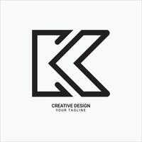 Creative CK or KC initial line art pattern monogram modern brand unique logo design vector