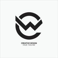 Creative CW or WC initial monogram circle shape pattern modern brand unique logo design vector