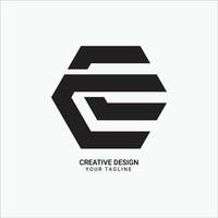 Creative EC or CE initial monogram hexagonal shape pattern modern brand unique logo design vector