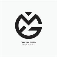Creative MG or GM in circle shape pattern monogram modern brand unique logo design vector