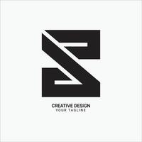 Creative RS or SR or S initial flat monogram bold black type modern unique logo design vector