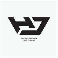Creative HJ or JH initial monogram modern unique logo design vector