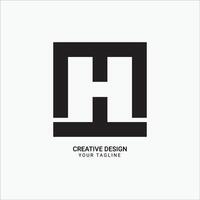 Creative HM or MH initial monogram rectangle pattern modern brand unique logo design vector