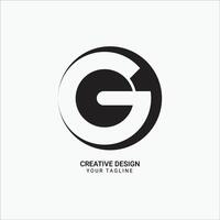 Creative circle shape pattern CG or CG initial elegant flat monogram modern unique style logo design vector