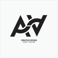 Creative AV or VA initial elegant unique logo design vector