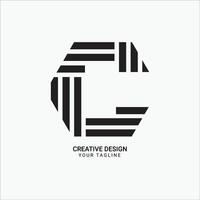 Abstract C Letter Geometric Pattern Logo with Elegant Black Design vector