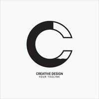 Creative C letter minimal simple modern unique style logo design vector