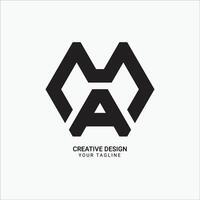 Creative MA or AM initial hexagonal shape pattern modern brand unqiue logo design vector