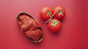 Tomato paste with ripe tomatoes. video