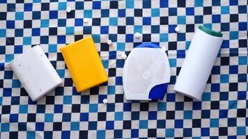 artificial sweetener container on table . video