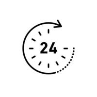 24 Hours Service Icon Perfect for Around-the-Clock Assistance vector