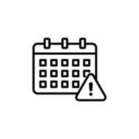 Urgent Appointment Calendar Exclamation Icon for Scheduling vector