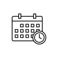 Calendar with Clock Icon Ideal for Scheduling and Time Management vector