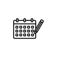 Calendar with Pen Icon Ideal for Scheduling and Planning vector