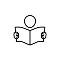 Open Book Reader Icon Perfect for Digital Libraries vector