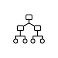 Tree Chart Icon Ideal for Hierarchical Data Visualization vector