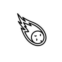 Astronomy Comet Icon for Space Exploration and Star Gazing Apps vector