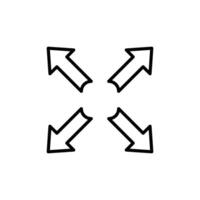 Expand Arrows Icon for Zoom and Enlargement Features vector