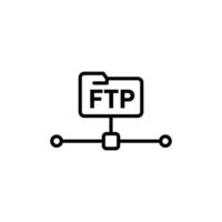 FTP File Transfer Protocol Icon for Digital Data Sharing vector