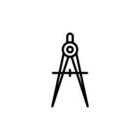 Precision Drafting Compass Icon for Engineering Tools vector