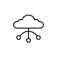 Network Cloud Icon for IT Services and Cloud Computing Solutions vector