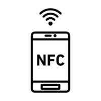 NFC Communication Icon Ideal for Technology and Contactless Payment Illustrations vector