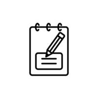Writing Notebook Icon Ideal for Notes and Journals vector