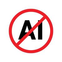 No AI Sign Icon Perfect for Technology and Privacy Themes vector