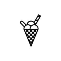 Ice Cream Cone Icon for Dessert Shops and Menus vector