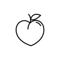 Peach Icon Set Fruit Illustrations for Culinary and Health Projects vector