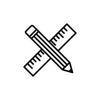 Pencil and Ruler Icon for Design and Drafting Tools vector