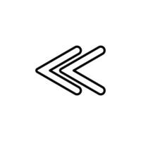 Rewind Arrow Icon for Media Playback Controls vector