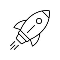 Rocket Launch Icon Ideal for Space and Startup Themes vector