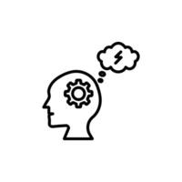 Thinking Face Icon Ideal for Ideas and Creativity vector