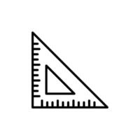 Triangle Ruler Icon for Precision Measurement and Drawing vector